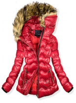 Červená krátka zimná bunda
