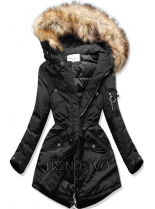 Prešívaná zimná bunda čierna