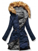 Modro/sivá obojstranná zimná bunda