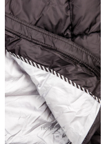 Fialová zimná bunda s kožušinou