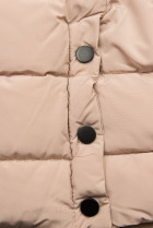 Púdrovo ružová zimná bunda v prešívanom dizajne