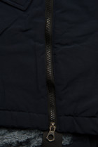 Tmavomodrá zimná bunda s vysokým golierom