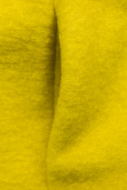 Žltý vlnený kardigán s brošňou