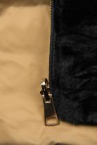 Čierna-hnedá obojstranná bunda kombinovaná s plyšom