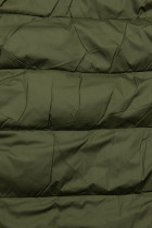 Zelená-čierna obojstranná bunda kombinovaná s plyšom
