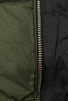 Zeleno-čierna obojstranná bunda s kapucňou