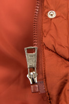 Zimná prešívaná bunda s opaskom terakota