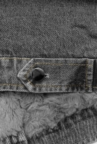 Sivá denimová bunda so sivou kožušinou