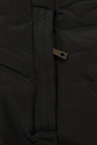 Čierna zimná bunda s kvetinovou podšívkou