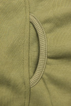 Khaki predĺžená mikina na zips