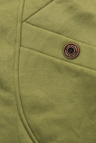 Khaki mikina so vzorovanou kapucňou