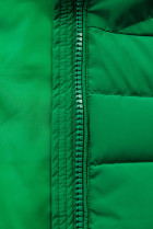 Zelená prešívaná zimná bunda s kožušinou