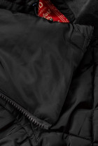 Čierna zimná bunda s extra vysokým golierom