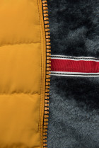 Horčicovožltá prešívaná bunda s plyšovou podšívkou