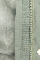 Nefritovo zelená zimná bunda s plyšovou podšívkou