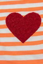 Pruhované tričko oranžová/biela
