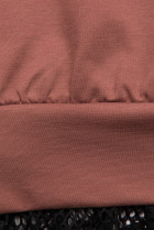 Ružové mikinové šaty s čipkou
