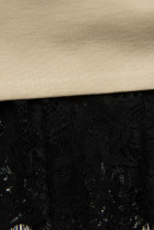 Béžové mikinové šaty s čipkou