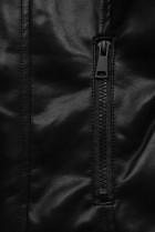 Čierna koženka s rovným zipsom