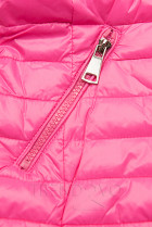 Ružová prešívaná lesklá bunda