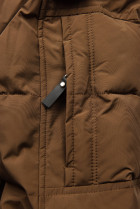 Hnedá zimná bunda so sťahovaním v páse