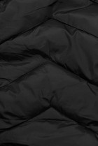 Čierna prešívaná zimná bunda s odopínateľnou kapucňou