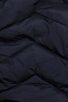 Tmavomodrá prešívaná zimná bunda s odopínateľnou kapucňou