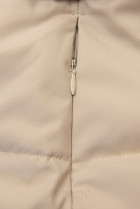 Svetlobéžová prešívaná zimná bunda s opaskom
