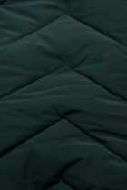 Tmavozelená prešívaná zimná bunda s odnímateľnou kapucňou