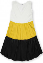 Letné šaty z viskózy biela/žltá/čierna