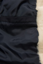 Tmavomodrá prešívaná bunda v parka strihu