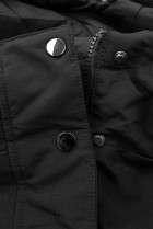 Obojstranná zimná bunda s kožušinou čierna