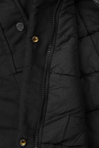 Obojstranná zimná bunda s kožušinou čierna