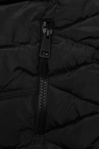 Čierna zimná bunda s odnímateľnou kožušinou