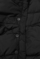 Čierna prešívaná zimná bunda s vysokým golierom