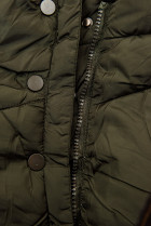 Khaki prešívaná zimná bunda s vysokým golierom