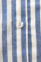 Pruhované bavlnené košeľové šaty biela/modrá