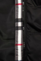 Čierna prechodná bunda s károvaným lemom
