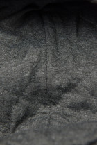 Grafitová predĺžená mikina s prešívanou kapucňou