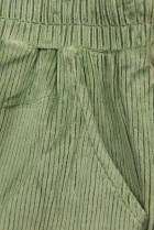 Zelené ležérne nohavice s menčestrovým vzorom