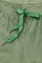Zelené zamatové teplákové nohavice