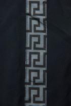 Tmavomodrá/sivá prešívaná obojstranná bunda