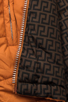Tehlovooranžová/hnedá obojstranná bunda s výplňou