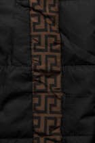 Čierna/hnedá obojstranná bunda s výplňou