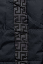Tmavomodrá/sivá obojstranná bunda s výplňou