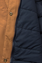 Hnedá/modrá obojstranná zimná bunda
