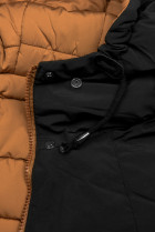 Čierna/karamelová obojstranná zimná bunda
