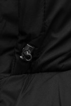 Čierna prešívaná vesta s kapucňou