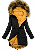 Čierno-žltá obojstranná zimná bunda