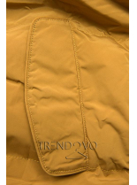 Žltá zimná bunda s plyšovou podšívkou